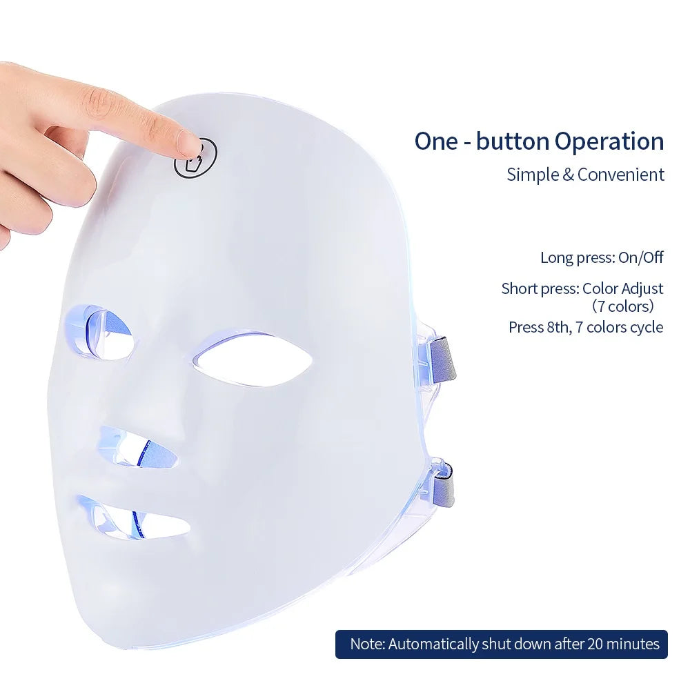 Masque facial à photons LED - Luminothérapie